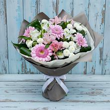 Букет цветов из:  Герберы, Альстромерии и Хризантемы в Надежде