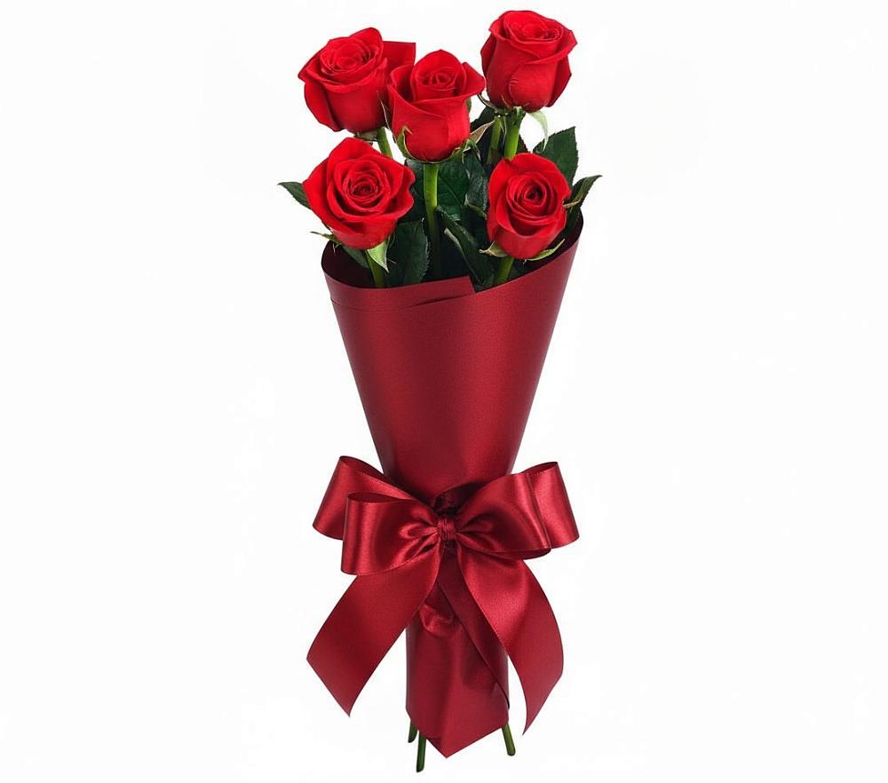 Букет 5 Красных роз Эдлесс Лав в Надежде