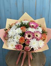 Букет цветов из:  Розы, Герберы и Хризантемы в Надежде
