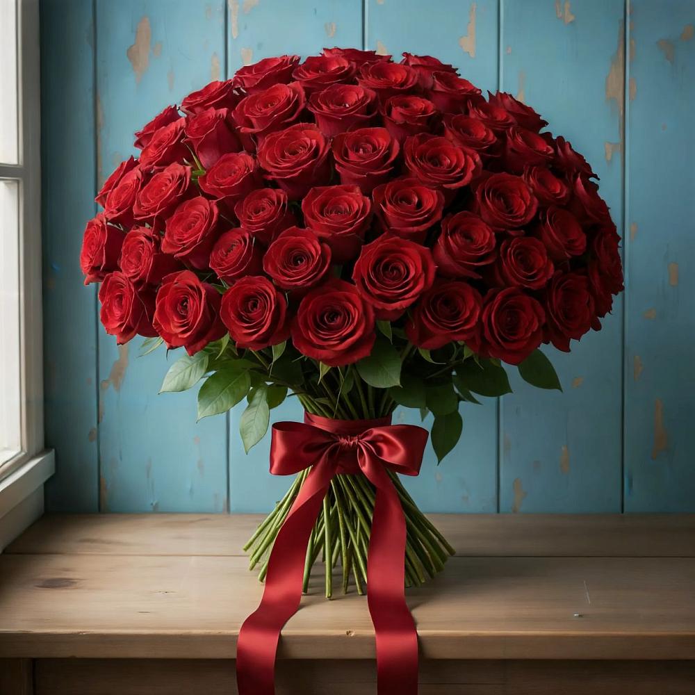 Букет Красные розы Блэк Меджик в Надежде