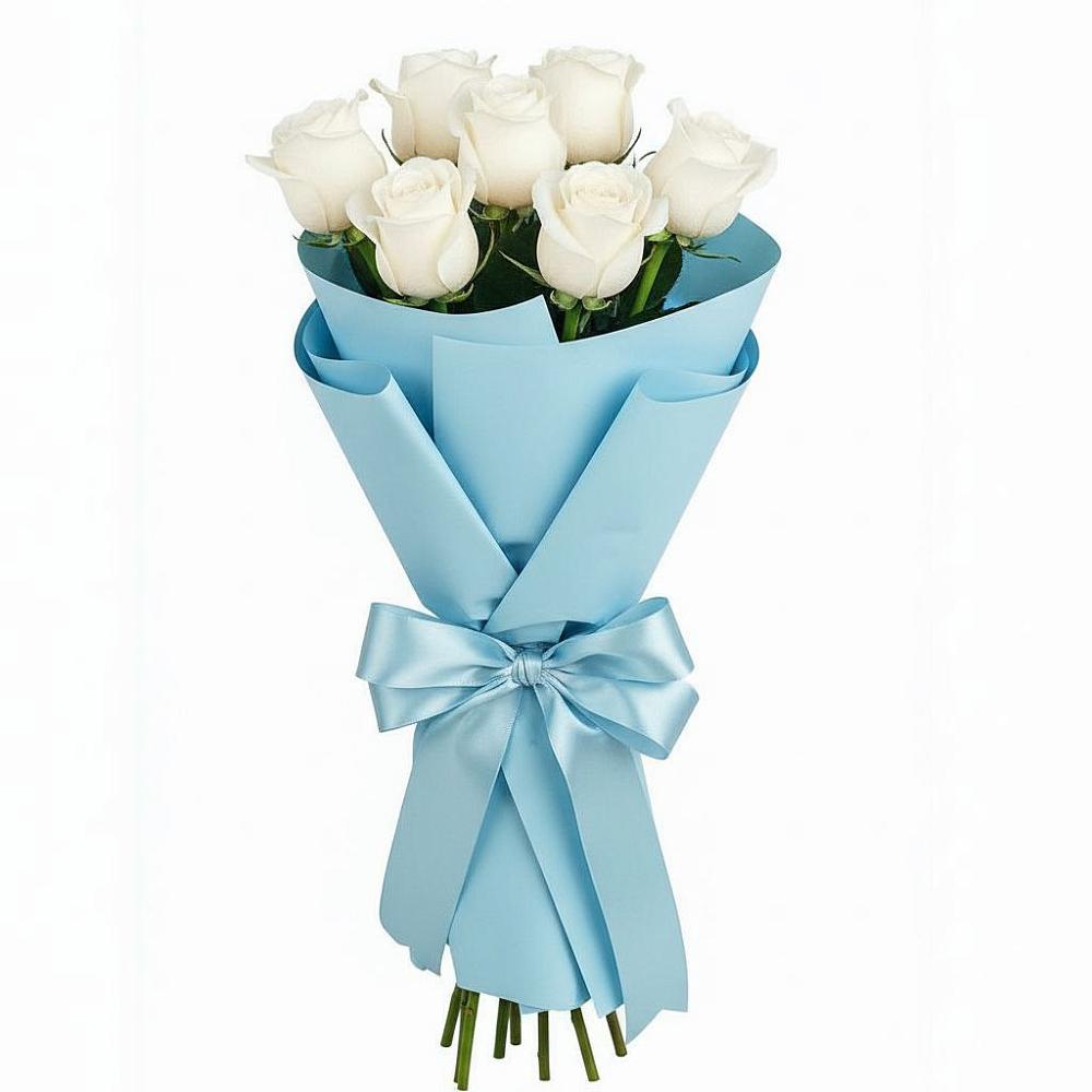 Букет 7 белых роз Проуд в Надежде