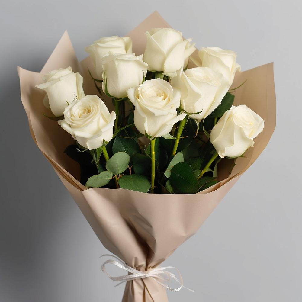 Букет 9 Белых роз Эдлесс Лав в Надежде