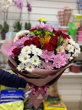 Букет цветов из:  Розы, Хризантемы и Альстромерии #REPLACE_PRED# Надежде