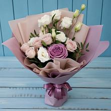 Букет цветов из:  Розы и Лизиантусы #REPLACE_PRED# Надежде