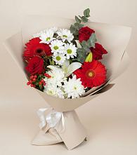 Букет цветов из:  Розы, Хризантемы, Герберы и Лилии в Надежде