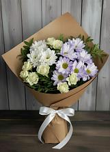 Букет цветов из:  Хризантемы и Розы в Надежде