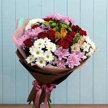 Букет цветов из:  Розы, Хризантемы и Альстромерии #REPLACE_PRED# Надежде
