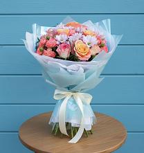 Букет цветов из:  Хризантемы и Розы #REPLACE_PRED# Надежде